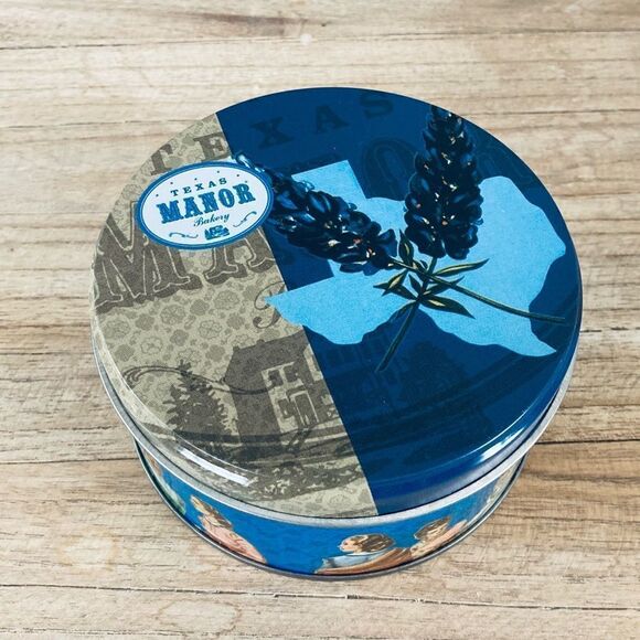 Texas Bluebonnets Vintage Bakery Storage Decor Tin - Picture 2 of 5
